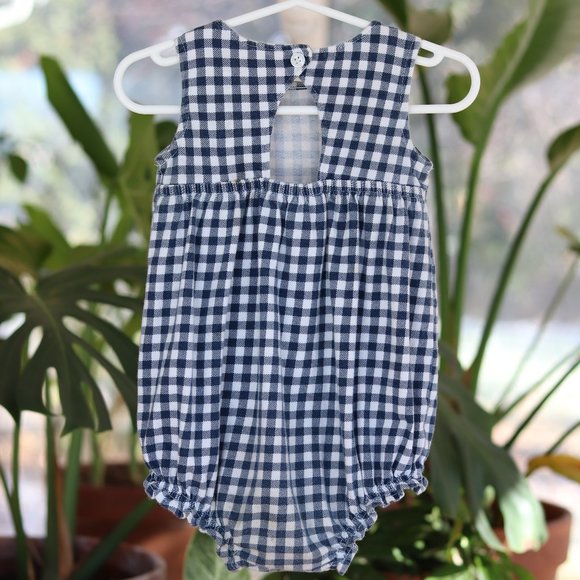 Blue Gingham Romper Playsuit - Picture 2 of 5
